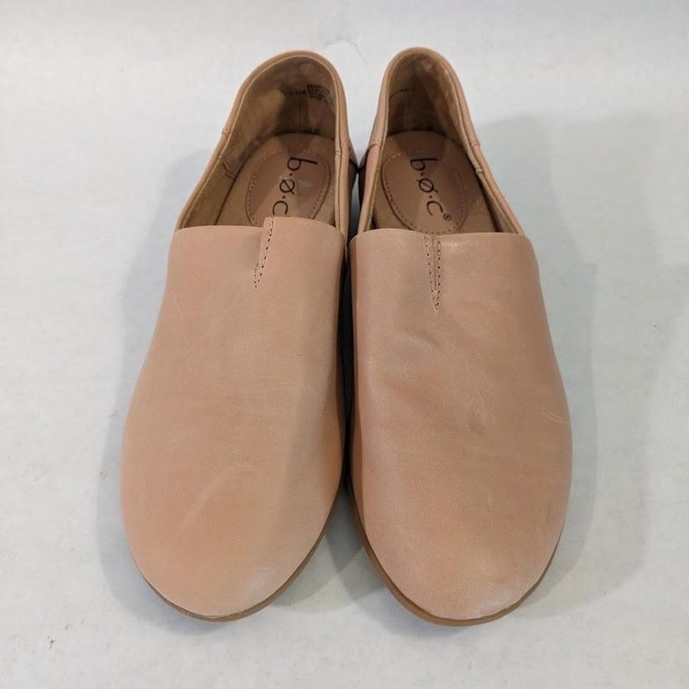 b.o.c. Born Concept Women 6.5M Nude Tan Leather Slip On Loafers BC0002098